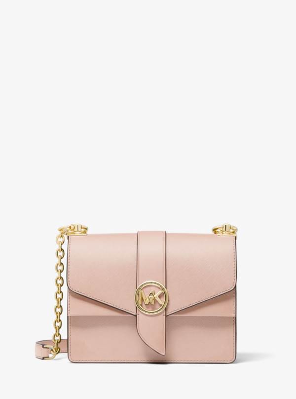 Damske Spojková Taška Michael Kors Greenwich Small Saffiano Leather Ruzove - Kabelky Michael Kors Nejlevnejsi | UXJQA-5701